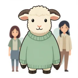 lamb wearing a sweater, clean cel shaded vector art. shutterstock. behance hd by lois van baarle, artgerm, helen huang, by makoto shinkai and ilya kuvshinov, rossdraws, illustration