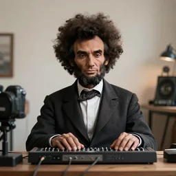 abraham lincoln as electronic music producer, afro hairstyle