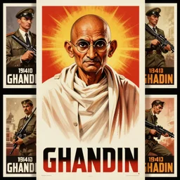propaganda posters of ghandiin the style of the german 1 9 4 0's recruitment posters, evil, 4 k