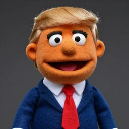 donald trump as a muppet. highly detailed felt. hyper real photo.