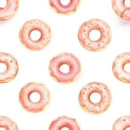 watercolor donuts minimalist pattern art