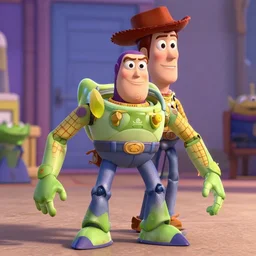 a film still of buzz in the live action re - make of toy story