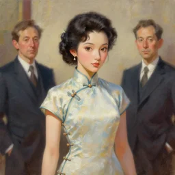 princess cinderella in chinese cheongsam, oil painting, sunlit, paint texture, digital painting, highly detailed, artstation, sharp focus, illustration, concept art, ruan jia, charlie bowater, tom bagshaw, norman rockwell