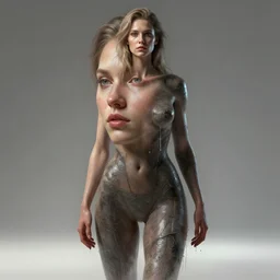 hyper-realisti ultra-detailed maximalist and dramatic fullbody female portrait by andrei riabovitchev inspired by igor goryunov. Overpainted by binx.ly 8k realistic. Generative art. Tools used: Blender Cinema4d Houdini3d zbrush. Unreal engine 5 Cinematic. Beautifully lit. No background. artstation. Deviantart. CGsociety.
