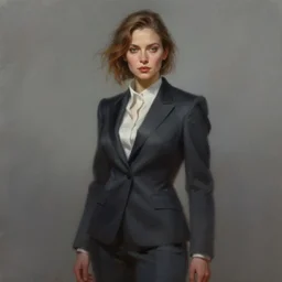 ! dream a digital painting of a woman in a suit, a character portrait by artgerm, trending on artstation, fantasy art, ilya kuvshinov, artstation hd, artstation hq