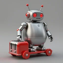 ( ( ( ( ( adhd retro future android robot fat robot toaster mouse wagon. muted colors., ) ) ) ) ) by jean - baptiste monge,!!!!!!!!!!!!!!!!!!!!!!!!! chrome red