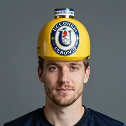 a photo of a man with an uccoisegeljaros for a head