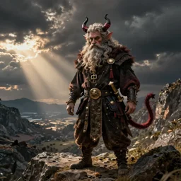 satan claus with devil's tail, digital art