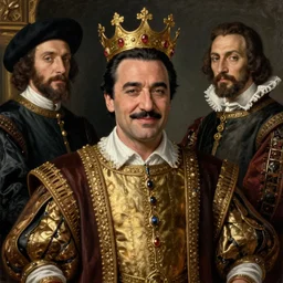 oil portrait of james gandolfini as italian mobster tony soprano from the sopranos as a historic king. renaissance noble. historic royal portrait from the renaissance era. oil painting, highly detailed, centered, artstation, concept art, smooth, sharp focus, illustration, artgerm, vermeer, hans holbein, titian, salvador dali, hieronymus bosch, frans hals, rembrandt