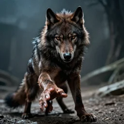 film still of a werewolf extending his out hand in the wolf man 1 9 4 1