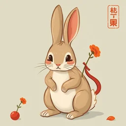 rabbit in the style of 鍾 離 華 蟲 huachong