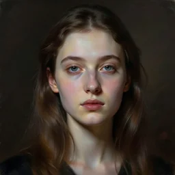 painted portrait of pale skined girl from armenia