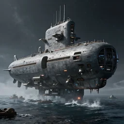 beneath a massive grey space future cybersteelpunk submarine city on the ocean ground, photoreal, dramatic, cinematic, detailed, magnificiant, realistic, photo real, unreal engine 5, rule of thirds, dynamic lighting, in the style of eddie mendoza and sebastian luedke