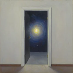 a doorway to another universe, oil painting