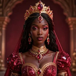 wonderful princess of ruby with dark skin, ornate 8 k gorgeous intricate detailed, accent lighting, dramatic light, octane render