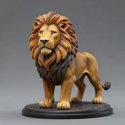 80mm resin detailed miniature of fluffy lion, Product Introduction Photos, 4K, Full body, simple background