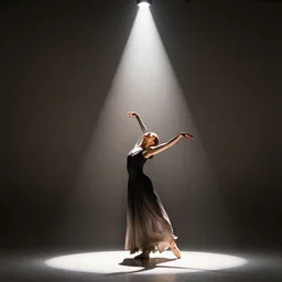 a dancer being lit by a single spotlight from directly above
