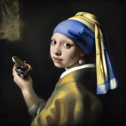 baroque oil painting of a cat by vermeer and caravaggio