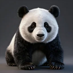 a synthetic panda made out of a reflective material to look like a human, naturel, hyper detailed, digital art, trending in artstation, cinematic lighting, studio quality, smooth render, unreal engine 5 rendered, octane rendered, art style by klimt and nixeu and ian sprigger and wlop and krenz cushart