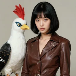 ektachrome, telephoto, highly detailed : incredibly realistic, youthful asian demure, exquisite features, feminine cut, photo 1 9 9 0 s frontiers in flight leather suit cosplay fashion, cass bird, gaston bussiere