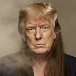 photographic portrait by Annie Leibovitz of Donald Trump as a woman, closeup, foggy, sepia, moody, dream-like, sigma 85mm f/1.4, 15mm, 35mm, 4k, high resolution, 4k, 8k, hd, full color