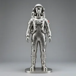 cosmonaut girl, fractal silver sculpture by Rick Griffin