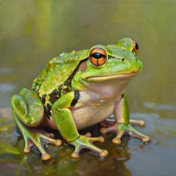 frog oil painting