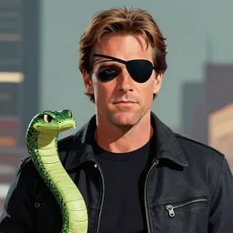 Kurt Russell as Snake Plissken in Escape from New York, with black Eye patch over left eye, Trending artstation, digital Art