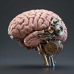 a big brain for a machine, machine-brain, mechanical brain, steampunk brain, realistic, 8k, detailed