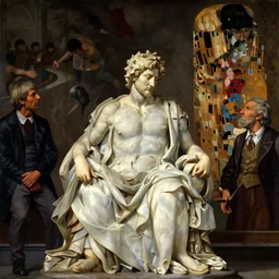 the pieta of michelangelo buonarroti!!!!!! | by roberto ferri, by tom bagshaw, by j. c. leyendecker and klimt, american romanticism, artstation, cgsociety, highly detailed oil painting, very intricate, cinematic lighting, award - winning