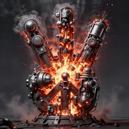 a nuclear explosion merging into the shape of a peace sign, in the style of boris vallejo, highly detailed, dieselpunk, high quality, 8 k, path traced