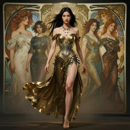 a full body shot of a young asian woman valkyrie by artgerm, dynamic lighting, ray tracing, tom bagshaw, alphonse mucha, donata giancola, mary jane ansell, ankh necklace, atmosphere, realism, octane render, dof, hyperdetailed, 8 k