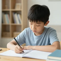 boy doing homework