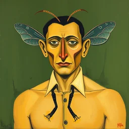 bee human man chimera painting by pablo picasso