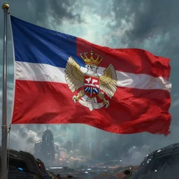 The flag of the Eternal Empire, a sci-fi painting by Greg Rutkowski, trending on artstation
