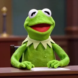 Kermit the Frog on trial for his many war crimes