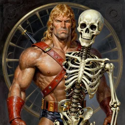 portrait of He-man and Skeletor fused together in The Fly (1986), intricate, highly detailed, centered, digital painting, artstation, concept art, smooth, sharp focus, illustration, artgerm, donato giancola, Joseph Christian Leyendecker, WLOP, Artgerm