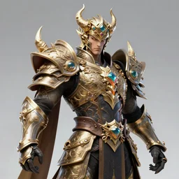 hyperrealistic rendering, epic boss fight, ornate supreme demon overlord, jewel crown, war armor battle, by art of skinner and richard corben, product photography, collectible action figure, sofubi, hottoys