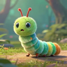 disney pixar's a bug's life, cgi caterpillar colorful, furry caterpillar