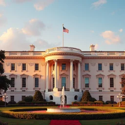 the presidential palace, estate of the united states president, patriotic, architectural marvel, unreal engine, octane render, trending on artstation