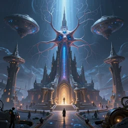 immortal neuron, temple, mothership, alien utopia, holy place, protoss!!!!, starcraft, intricate, scifi, space, highly detailed, art by roberto digiglio and furio tedeschi and filippo ubertino