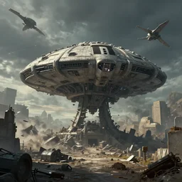 alien mothership crash site surrounded by fbi trending on artstation digital painting 4 k high detail