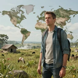 dream Tom Scott goes to the most rural place in the world, realistic, hyperrealistic, very realistic, highly detailed, very detailed, extremely detailed, detailed, digital art, trending on artstation