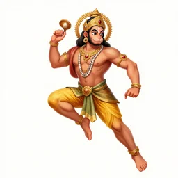 detailed illustration of hanuman's leap