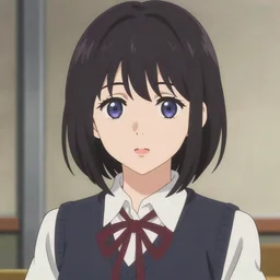 anime portrait of a beautiful woman, medium long bob, straight bangs, wearing school uniform, ilya kuvshinov, anime, pixiv top monthly, trending on artstation, cinematic, danbooru, zerochan art, kyoto animation