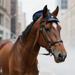 a photo of a Horse dressed like a detective in New York