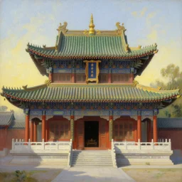 asian temple, painting by jean giraud, greg rutkowski, carl larsson