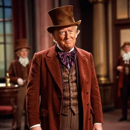 film still of Donald Trump in Willy Wonka's and the Chocolate Factory 1971