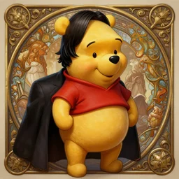 winnie the pooh as john wick, deep focus, d & d, fantasy, intricate, elegant, highly detailed, digital painting, artstation, concept art, matte, sharp focus, illustration, hearthstone, art by artgerm and greg rutkowski and alphonse mucha