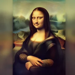 mona lisa with a mustache,